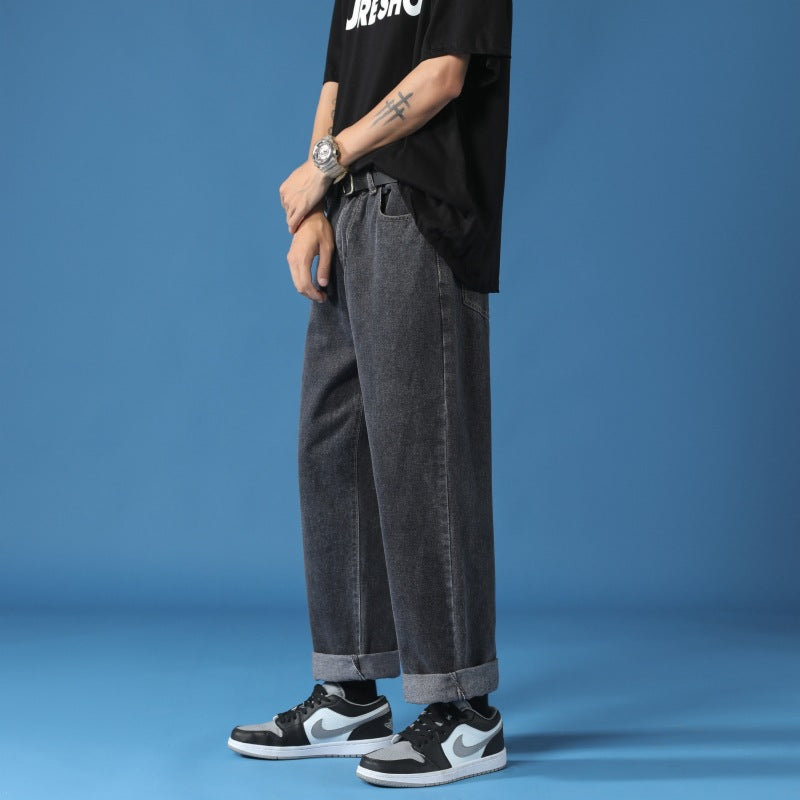 Men's Baggy Straight Jeans Trousers