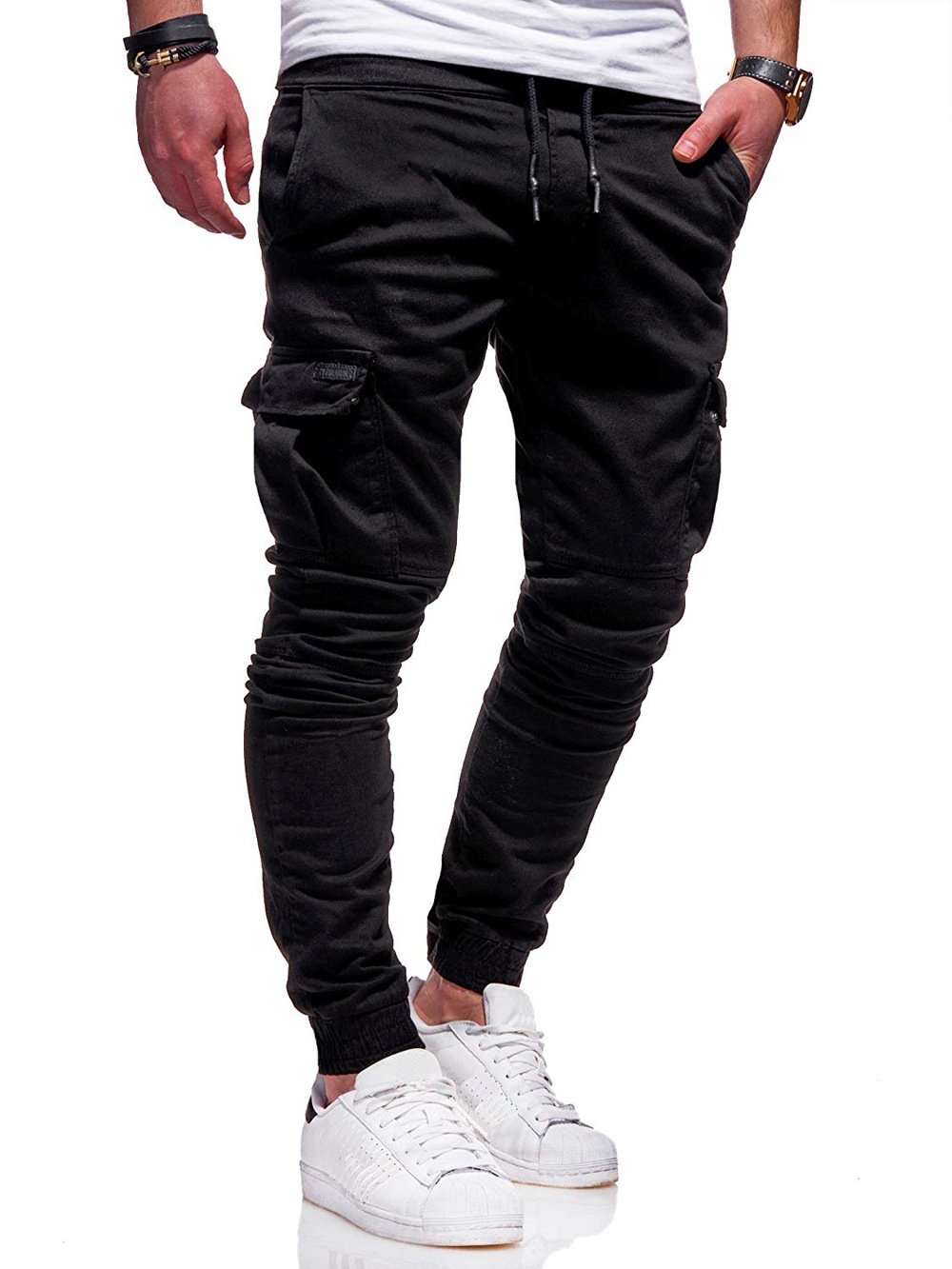 Tethered Elastic Sports Baggy Jogging Pants