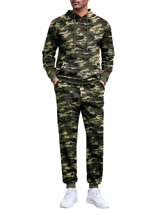 COOFANDY Mens Tracksuits 2 Pieces Waffle Hoodies Sweatsuit Sets Sports Jogging Suit Set
