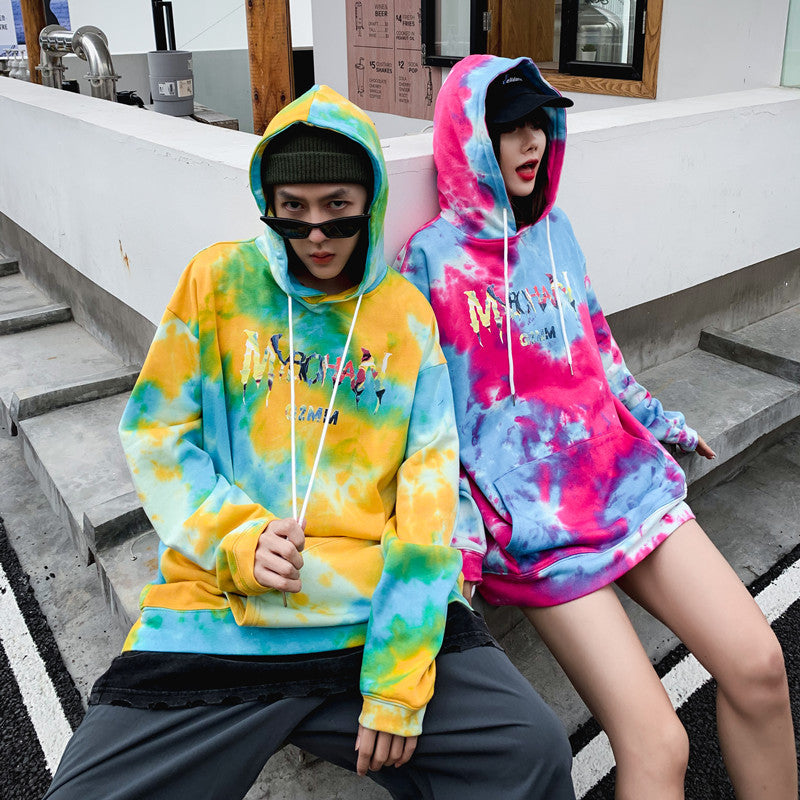 Tie-Dye Smiley Face Hoodies for Couples (Men's)